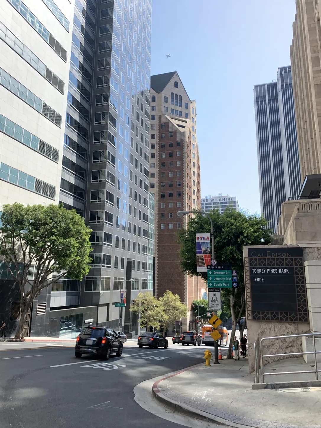 Downtown Los Angeles business district near Torrey Pines Bank