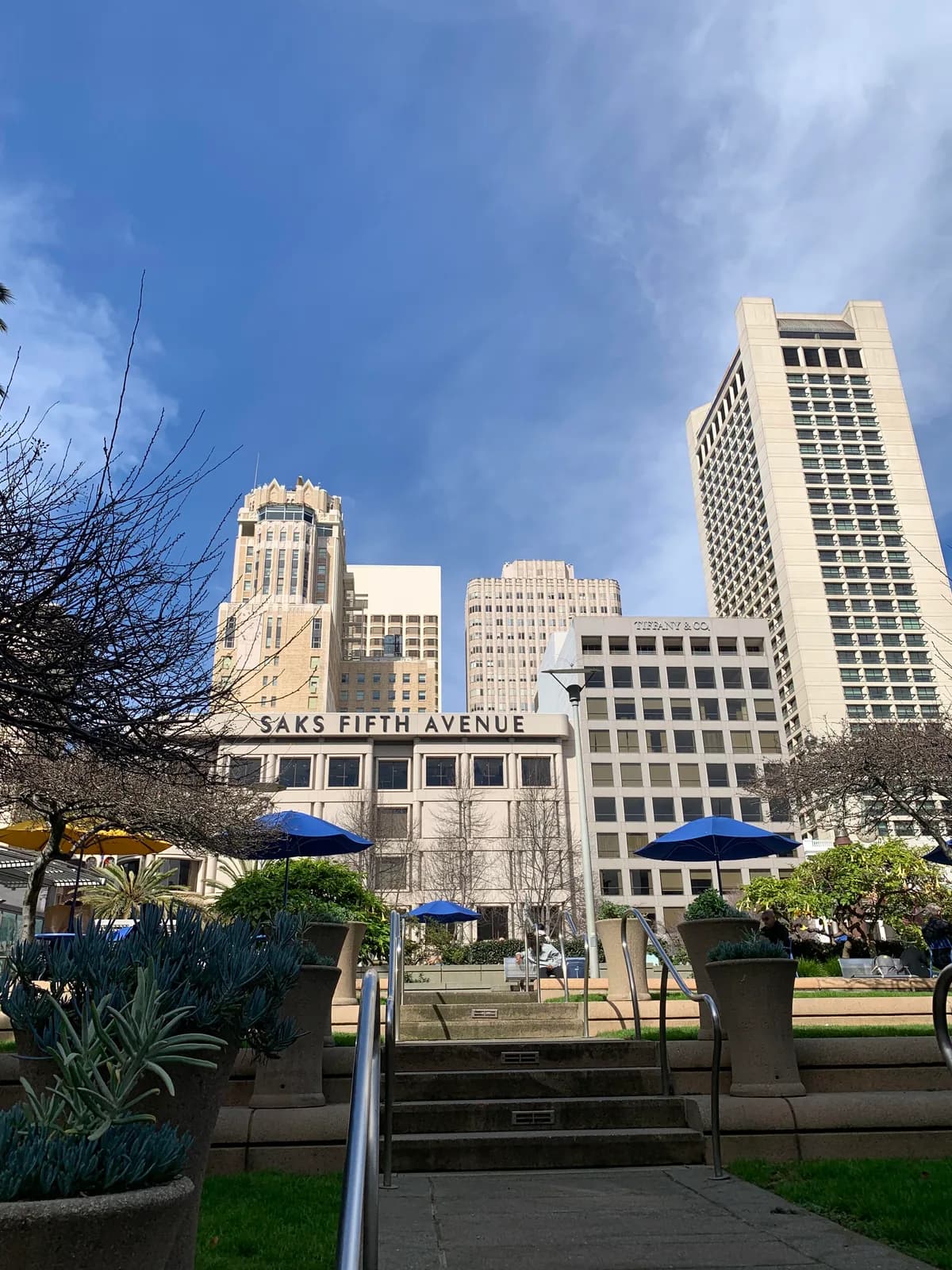 Saks Fifth Avenue and neighboring commercial buildings in a California city center